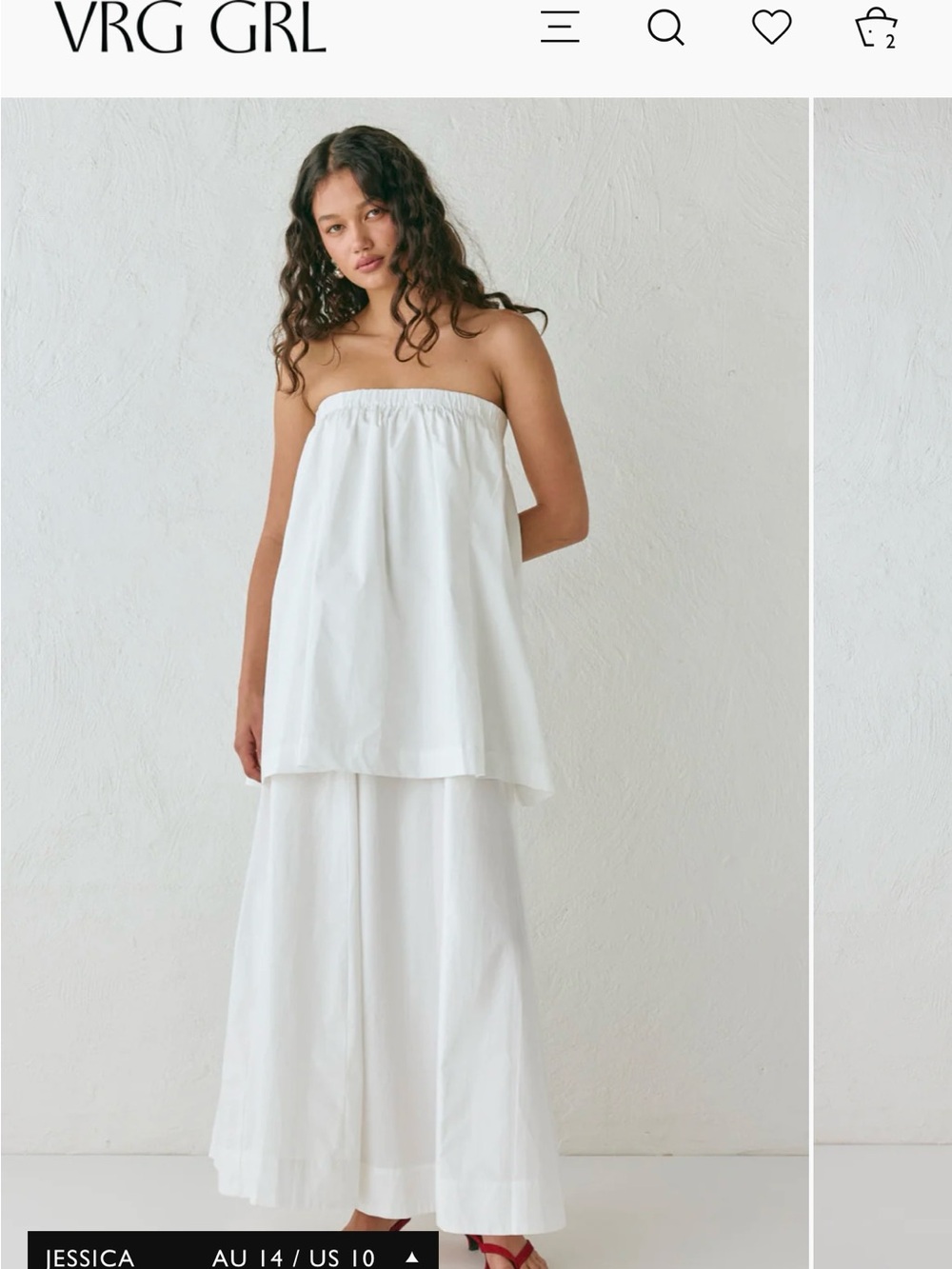 VRG GRL White Strapless Maxi Dress